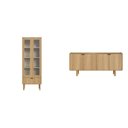 Ver imagem 2 de Kit Buffet 4 Portas 160cm e Cristaleira 2 Portas 1GV 180cm Curva BP Aura