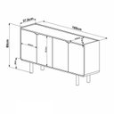 Ver imagem 3 de Kit Buffet 4 Portas 160cm e Cristaleira 2 Portas 1GV 180cm Curva BP Aura
