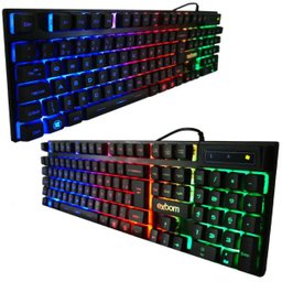 Kit Teclado Mouse Gamer Computador Pc Usb Abnt2 Iluminado Led Rgb Exbom BK-G550 Preto - 4