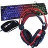 Kit Teclado Mouse Headset Gamer Computador Usb Abnt2 Iluminado Led Rgb BK-G550 GH-X30 Preto/ - 1
