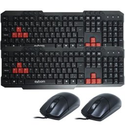 Kit 2 Teclado Multimídia Usb Padrão ABNT2 Computador Pc Notebook + Mouse Exbom BK-144M MS-70 - 1 Kit 2 Teclado Multimídia Usb Padrão ABNT2 Computador Pc Notebook + Mouse Exbom BK-144M MS-70 - 1