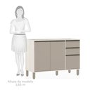Ver imagem 5 de Balcão De Pia Sem Tamp 120cm De Abrir, 3 Gavetas Com Mocca Laca