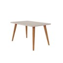 Ver imagem 2 de Escrivaninha Mesa Escritório com Tampo de Vidro 130cm Marrom/Madeira/Off White