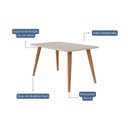 Ver imagem 4 de Escrivaninha Mesa Escritório com Tampo de Vidro 130cm Marrom/Madeira/Off White