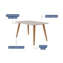 Ver imagem 4 de Escrivaninha Mesa Escritório com Tampo de Vidro 130cm Marrom/Madeira/Off White