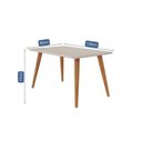 Ver imagem 3 de Escrivaninha Mesa Escritório com Tampo de Vidro 130cm Marrom/Madeira/Off White