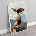 Ver imagem 2 de Quadro Decorativo Águia e o Leão na Montanha Sala Quarto Casa Escritório