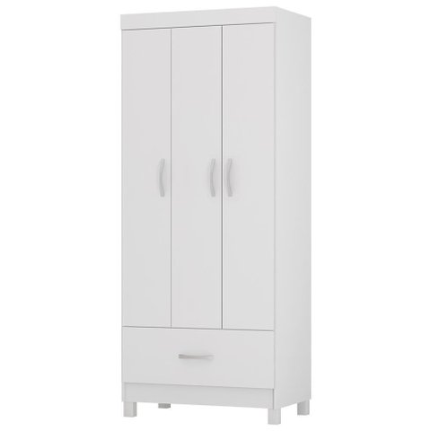 Guarda Roupa Solteiro 03 Portas 31060 Branco Demobile Branco