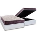 Ver imagem 1 de Cama Box Baú Novo + Colchão Molas Kappesberg Ensacadas Inverno Verão + Base Crc Courano White