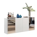 Ver imagem 1 de Aparador Buffet 4 Portas Com Espelho Suspenso Vegas Multimóveis V3595 Branco Branco