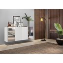 Ver imagem 2 de Aparador Buffet 4 Portas Com Espelho Suspenso Vegas Multimóveis V3595 Branco Branco