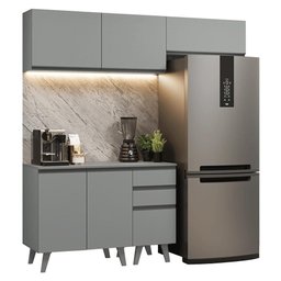 Armário de Cozinha Compacta 200cm Nice Madesa Xa06 Cinza - 4