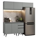 Ver imagem 4 de Armário de Cozinha Compacta 200cm Nice Madesa Xa06 Cinza