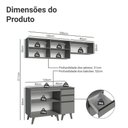 Ver imagem 5 de Armário de Cozinha Compacta 200cm Nice Madesa Xa06 Cinza