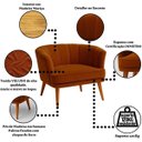 Ver imagem 3 de Poltrona Decorativa para Recepção Pés de Madeira Natural Tecido Veludo Premium Suporta 120kg
