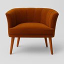 Ver imagem 4 de Poltrona Decorativa para Recepção Pés de Madeira Natural Tecido Veludo Premium Suporta 120kg
