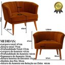 Ver imagem 2 de Poltrona Decorativa para Recepção Pés de Madeira Natural Tecido Veludo Premium Suporta 120kg