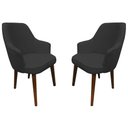 Ver imagem 1 de Kit 2 Poltronas Lorem Suede Grafite Pés Chanfrado Tabaco C05 - D'Rossi Poltrona decorativa;poltrona