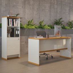 Conjunto Escritório Mesa e Armário Office Berlin - Vianossa - 5