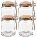 Ver imagem 1 de Kit 4 Pote Vidro Borossilicato 240ml Colher de Madeira Rolha