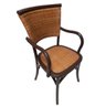 Cadeira Paris com Encosto em Palha. com Braço. Assento em Rattan Natural. Cor Marrom - 1