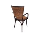 Ver imagem 2 de Cadeira Paris com Encosto em Palha. com Braço. Assento em Rattan Natural. Cor Marrom