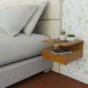 Ver imagem 3 de Kit 2 Mesa de Cabeceira com Gaveta e Prateleira Suspenso Imbuia