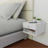 Mesa de Cabeceira Gaveta e Prateleira Branco - 1