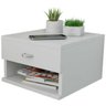 Mesa de Cabeceira Gaveta e Prateleira Branco - 3