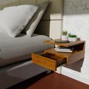 Ver imagem 4 de Mesa de Cabeceira Gaveta e Prateleira Imbuia