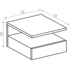 Kit 2 Mesa de Cabeceira com Gaveta e Prateleira Suspenso Branco - 5