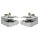 Ver imagem 1 de Kit 2 Mesa de Cabeceira com Gaveta e Prateleira Suspenso Branco