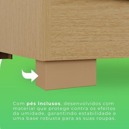 Guarda-roupa com Pés e Espelho Casal 3 Portas 9 Gavetas Luana - 7 Guarda-roupa com Pés e Espelho Casal 3 Portas 9 Gavetas Luana - 7