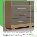 Ver mais imagens de Guarda-roupa com Pés e Espelho Casal 3 Portas 9 Gavetas Luana