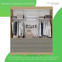 Ver imagem 5 de Guarda-Roupa Casal 3 Portas 9 Gavetas com Espelho e Pés Luana Cinza Jequitibá/Granizo