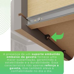 Guarda-roupa com Pés e Espelho Casal 3 Portas 9 Gavetas Luana - 10 Guarda-roupa com Pés e Espelho Casal 3 Portas 9 Gavetas Luana - 10