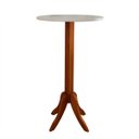 Ver imagem 1 de Mesa Bar Bistrô Alta Redonda 60 x 100 Cm Nune Pés Luiz XV Madeira Maciça Tampo Laca Off White CCS