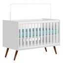 Ver imagem 6 de Berço Americano 3820 e Guarda Roupa 3830 Q Encanto Retrô Branco Acetinado Colchão - Qmovi