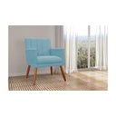 Ver imagem 3 de Poltrona Decorativa Cecília Suede Azul Tifany Pés Madeira Ms Decor
