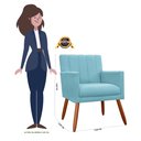 Ver imagem 4 de Poltrona Decorativa Cecília Suede Azul Tifany Pés Madeira Ms Decor