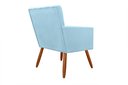 Ver imagem 2 de Poltrona Decorativa Cecília Suede Azul Tifany Pés Madeira Ms Decor