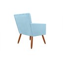 Ver imagem 2 de Poltrona Decorativa Cecília Suede Azul Tifany Pés Madeira Ms Decor