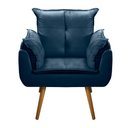 Ver imagem 2 de Kit 2 Poltronas Cadeira Decorativa Sala de Estar Opala Pés Palito - Veludo Azul Marinho