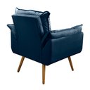 Ver imagem 3 de Kit 2 Poltronas Cadeira Decorativa Sala de Estar Opala Pés Palito - Veludo Azul Marinho