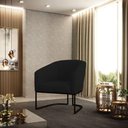 Ver imagem 6 de Cadeira Sala de Jantar Base Industrial Preto Stella Linho D03 - D'Rossi Cor Preto