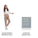 Ver imagem 5 de Balcão 60 cm 3 Gavetas Branco/Cinza Lux Madesa
