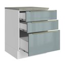 Ver imagem 4 de Balcão 60 cm 3 Gavetas Branco/Cinza Lux Madesa