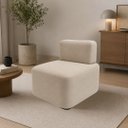 Ver imagem 3 de Poltrona Cubo para Sala Moderna e Recepção Suede:Suede Bege