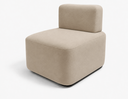 Ver imagem 1 de Poltrona Cubo para Sala Moderna e Recepção Suede:Suede Bege