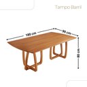 Ver imagem 3 de Mesa para Sala de Jantar Flora 180cm Tampo Barril Laminado